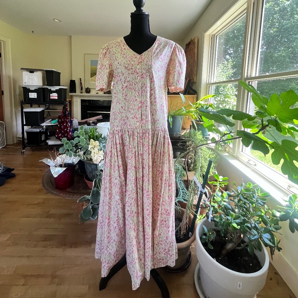 Vintage 1980s Floral Print Laura Ashley Dress